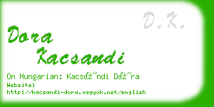 dora kacsandi business card